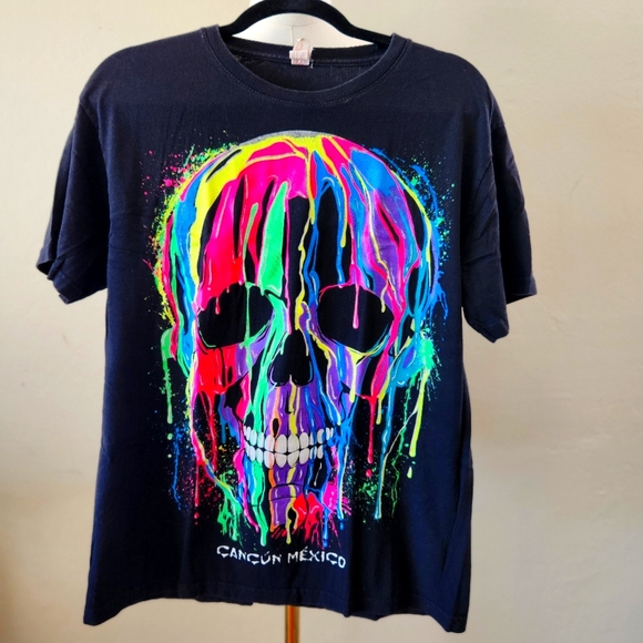 into the Am Other - Unisex Graphic Tee Urban Retro skull neon multi color Size M